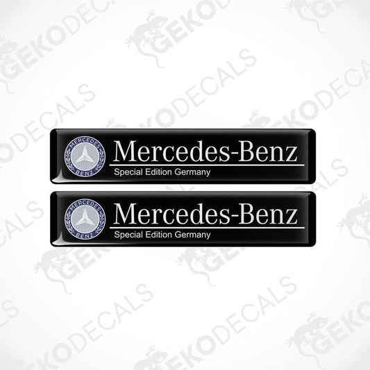 Two black vinyl stickers with the Mercedes-Benz logo and text 'SPECIAL EDITION GERMANY'.