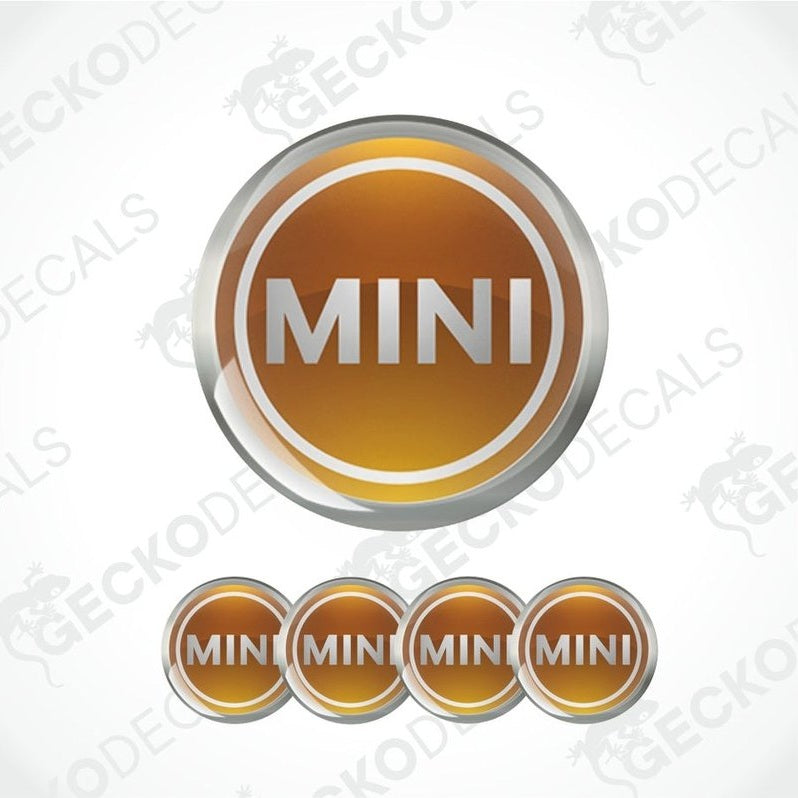 Mini logo and brand name on a white background