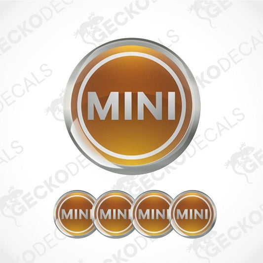 Mini logo and brand name on a white background