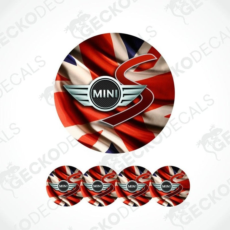 Mini logo with Union Jack design on a white background