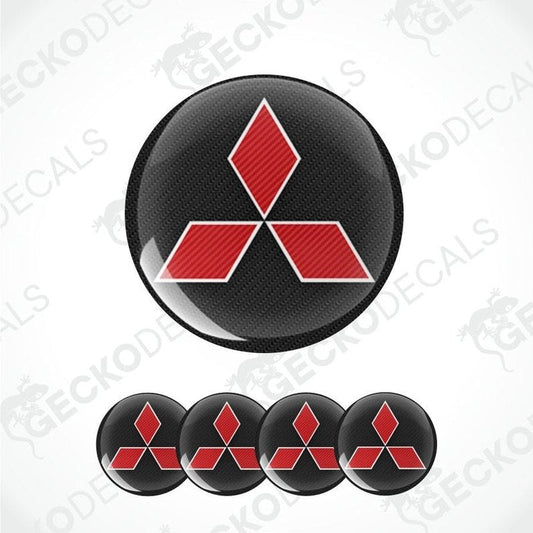 Mitsubishi logo decal on a white background with 'GECKODECALS' watermark.