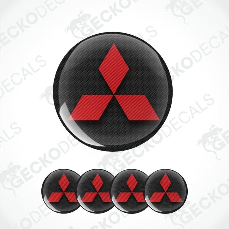 Red Mitsubishi logo on black background with watermark