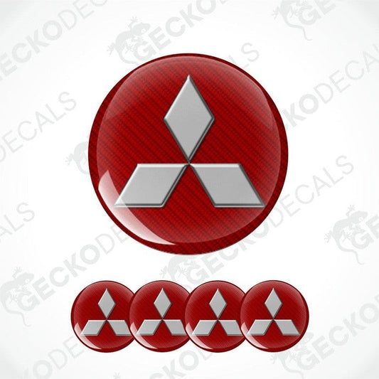 Mitsubishi logo in red and silver on a white background