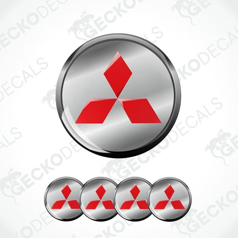 Mitsubishi logo decal on a white background