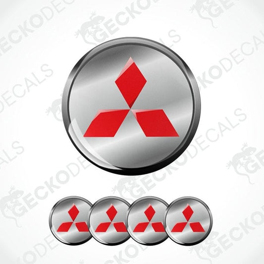 Mitsubishi logo decal on a white background