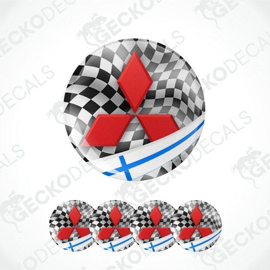 Mitsubishi logo with checkered pattern on a white background