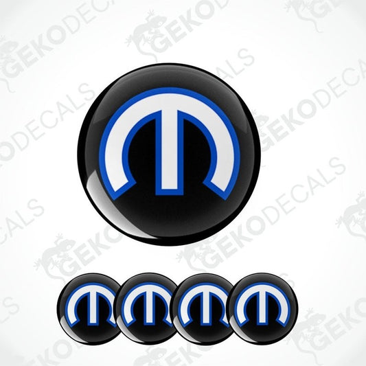 Mopar logo decal set on a white background with 'Geckodecals' watermark.