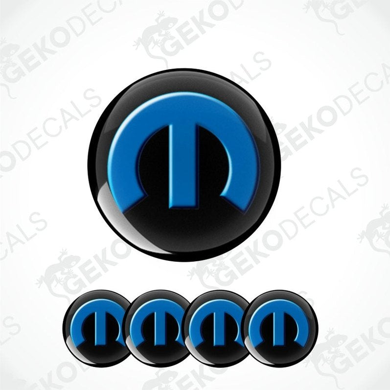 Mopar logo decal set on a white background with 'Geckodecals' watermark.
