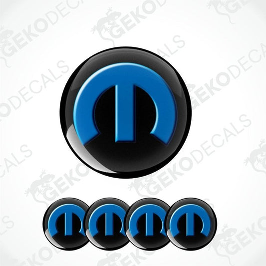 Mopar logo decal set on a white background with 'Geckodecals' watermark.