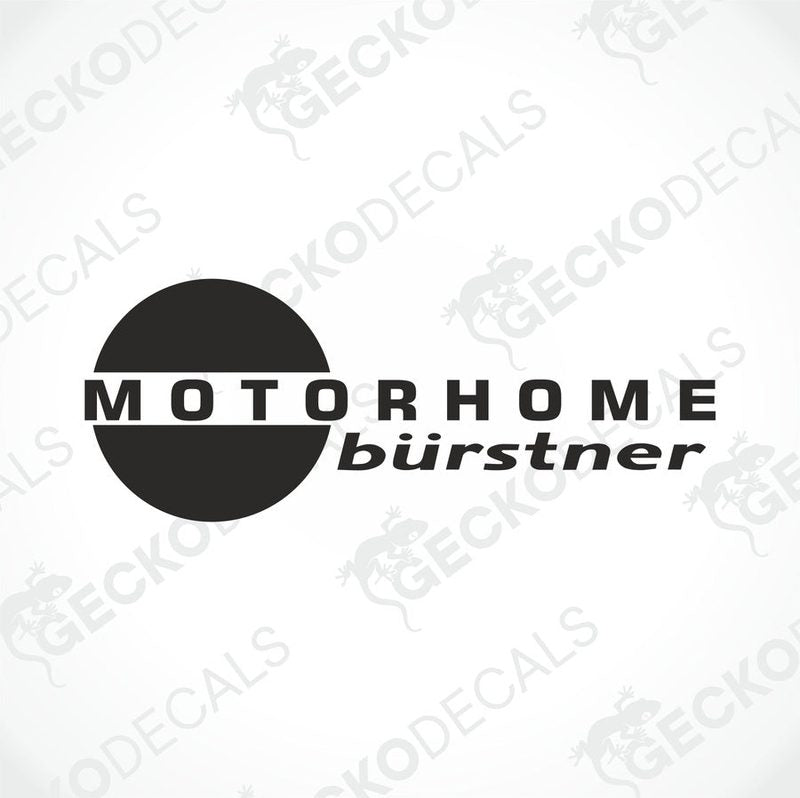 A white Bürstner motorhome decal on a white background.