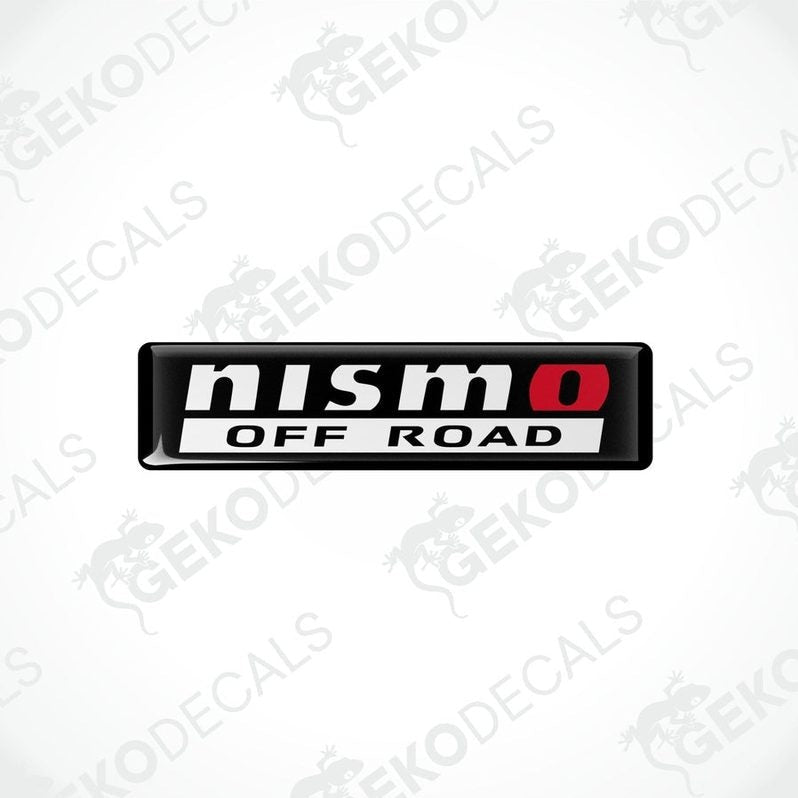 Black, red, and white vinyl stickers with a checkered pattern and the NISMO  OFF ROAD  brand logo.