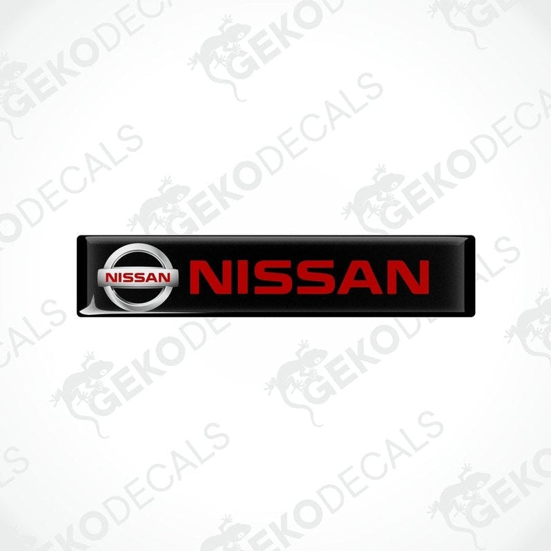 Black vinyl stickers with the NISSAN logo in red and white.