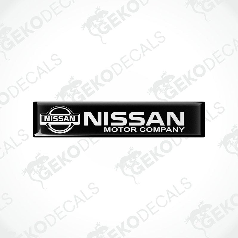  Black vinyl stickers with the NISSAN Motor Company logo in white.
