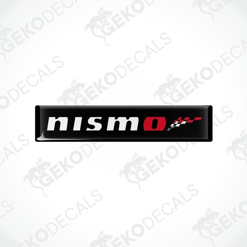  Black vinyl stickers with red and white NISSAN NISMO logo design.