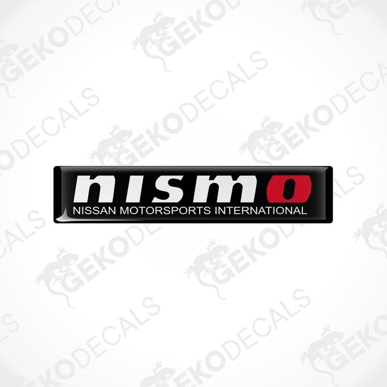 Black, red, and white NISMO decals for vehicles.