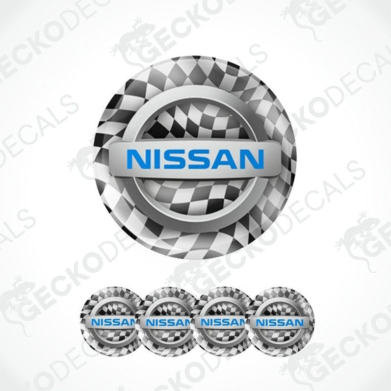 Nissan logo with checkered pattern on a white background