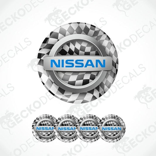 Nissan logo with checkered pattern on a white background