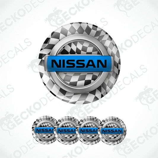 Nissan logo with checkered pattern on a white background