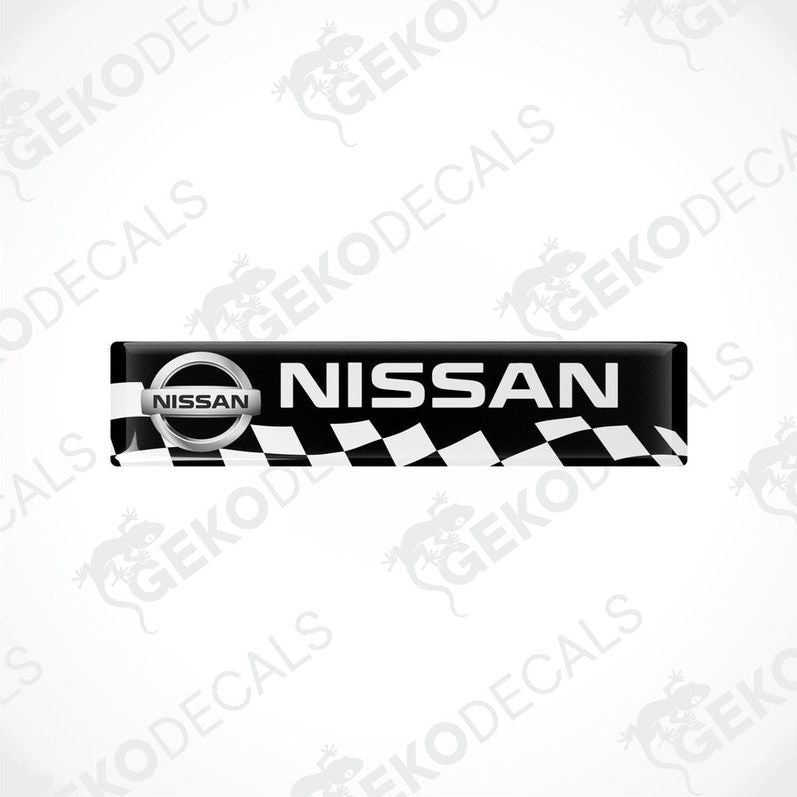  Black and white checkered car decals with the Nissan logo