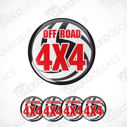 Set of 'Off Road 4X4' decals with a white background