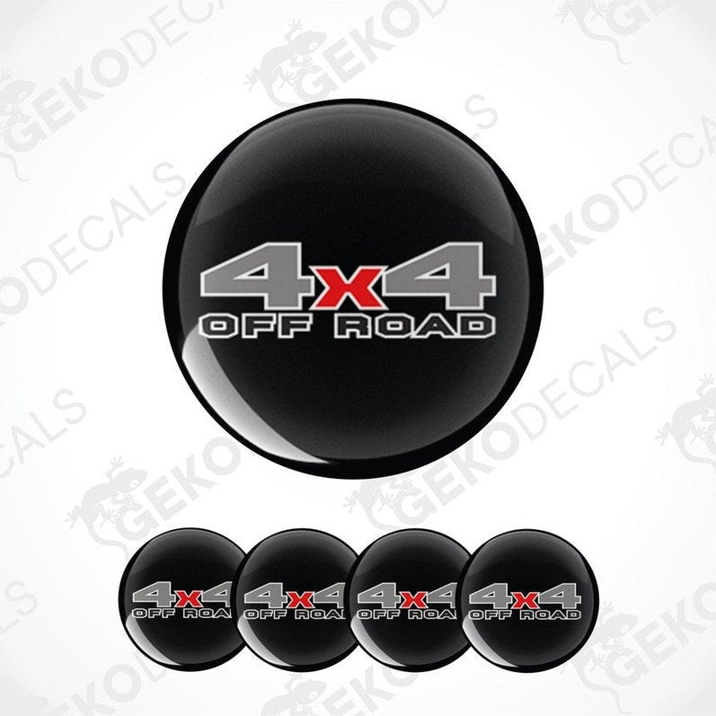 Black wheel cover with '4x4 Off Road' text on a white background