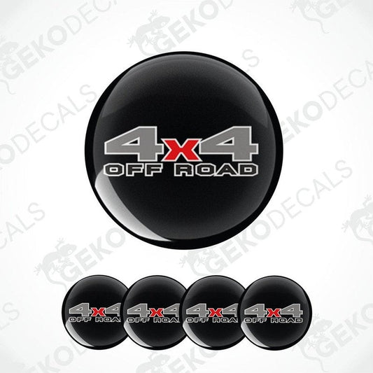 Black wheel cover with '4x4 Off Road' text on a white background