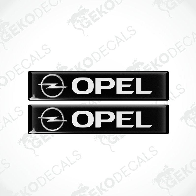 Two black vinyl stickers with the word 'OPEL' and the logo of the Opel brand on a white background.