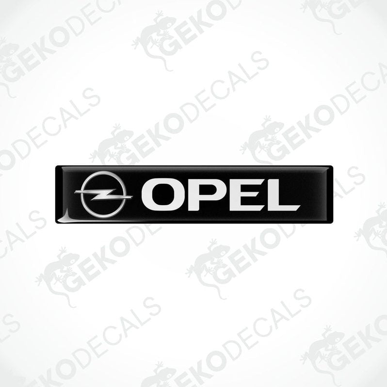 Black vinyl stickers with the word 'OPEL' and the logo of the Opel brand on a white background.