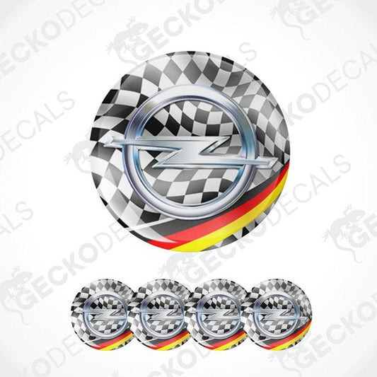 Opel logo with German flag design on a white background