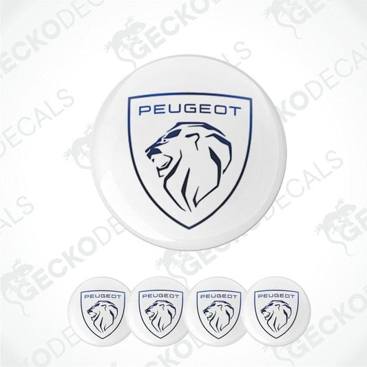 Peugeot logo on a white background with additional logos below.