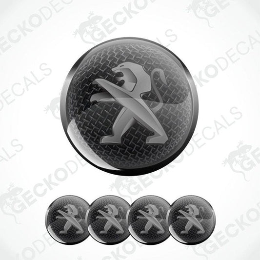 Metallic emblem with a stylized design on a white background, featuring the brand 'Gecko Decals'.