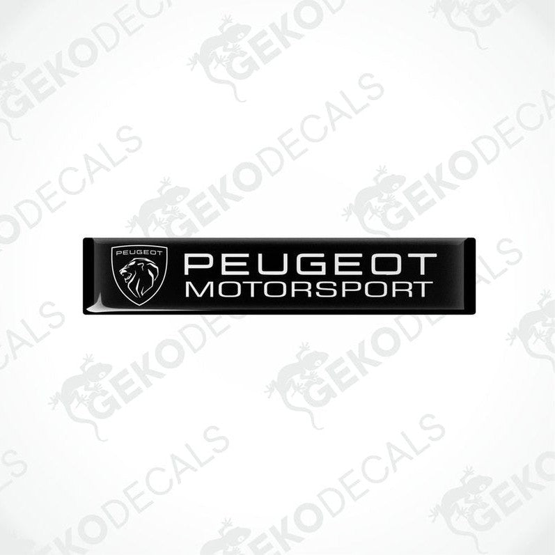 Black vinyl stickers with the Peugeot Motorsport logo in white.