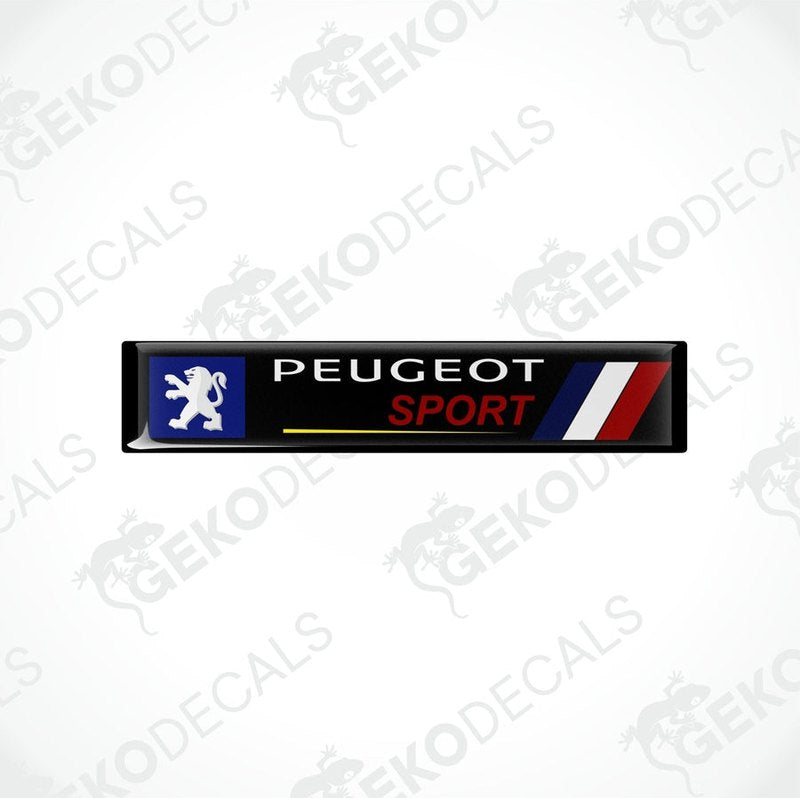  PEUGEOT SPORT decals for vehicles, featuring a logo with a blue and red design and the word 'SPORT' in bold lettering.