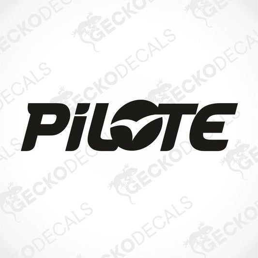 Black Pilote die-cut decal with bird emblem for caravan interior or exterior