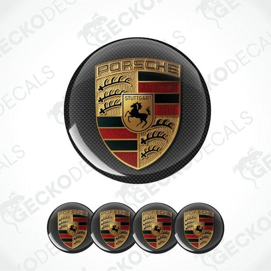 Set of Porsche logos on a white background with 'Gecko Decals' branding.