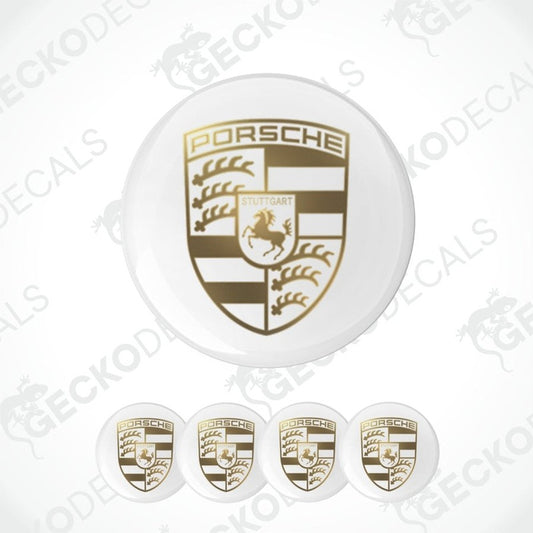 Set of Porsche logos on white background