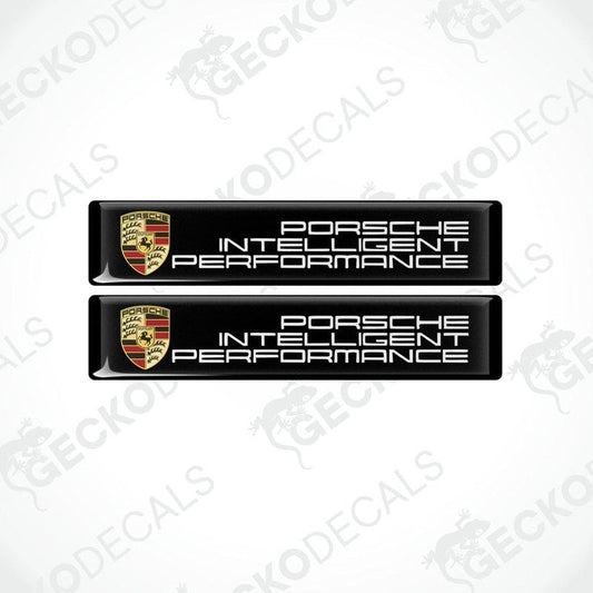 Two black vinyl stickers with the PORSCHE logo.