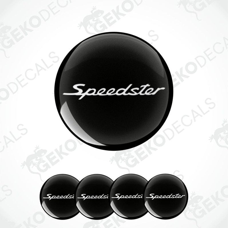 Set of vinyl decals with the word 'Speedster' on them, typically used as car stickers.
