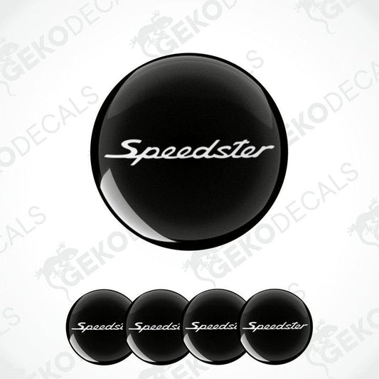 Set of vinyl decals with the word 'Speedster' on them, typically used as car stickers.