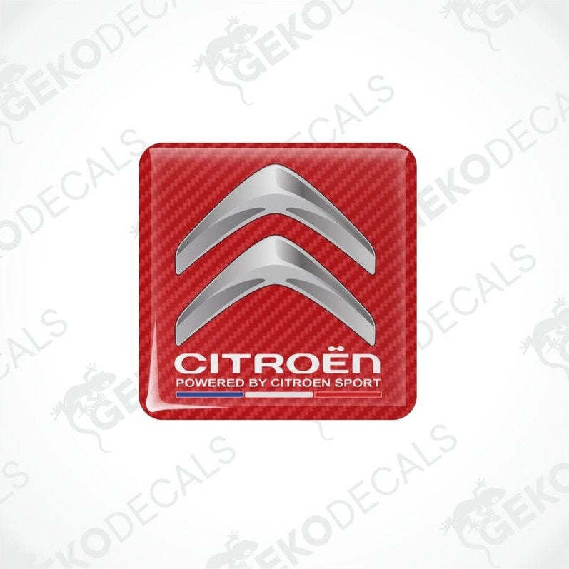 Citroén logo decal with red background and 'Powered by Citroén Sport' text.