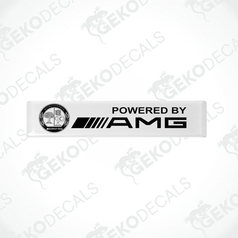 White vinyl decals with the text 'POWERED BY AMG' and the AMG logo.