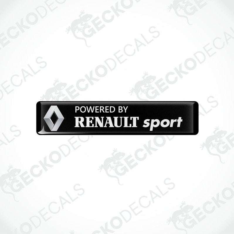Black vinyl stickers with the text 'POWERED BY RENAULT SPORT' and the Renault logo.