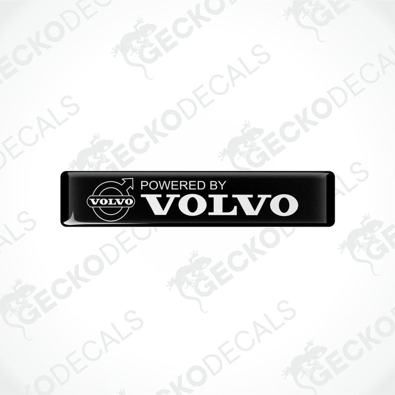 Black vinyl stickers with the text 'POWERED BY VOLVO' and a Volvo logo.