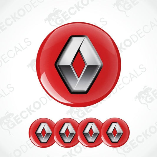 Renault logo in red circle with four smaller versions below on a white background.