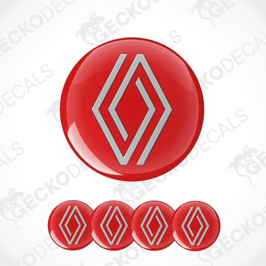 Red and silver geometric decal set on a white background with 'Gecko Decals' branding.