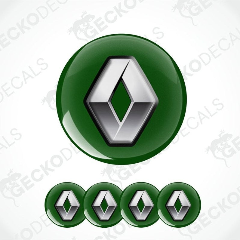 Renault logo in green circle with four additional logos below on a white background.