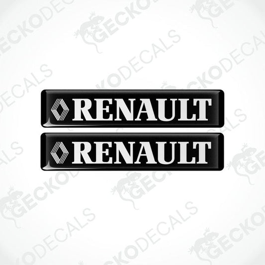 Two black vinyl stickers with the word 'RENAULT' and a diamond logo design.