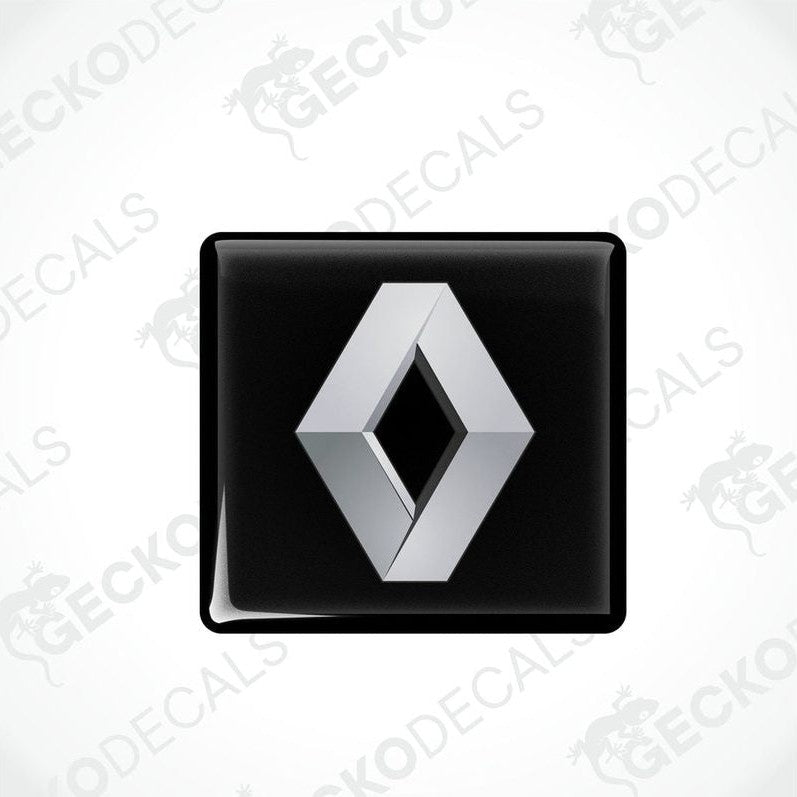 Black and silver square-shaped decals with the RENAULT logo.