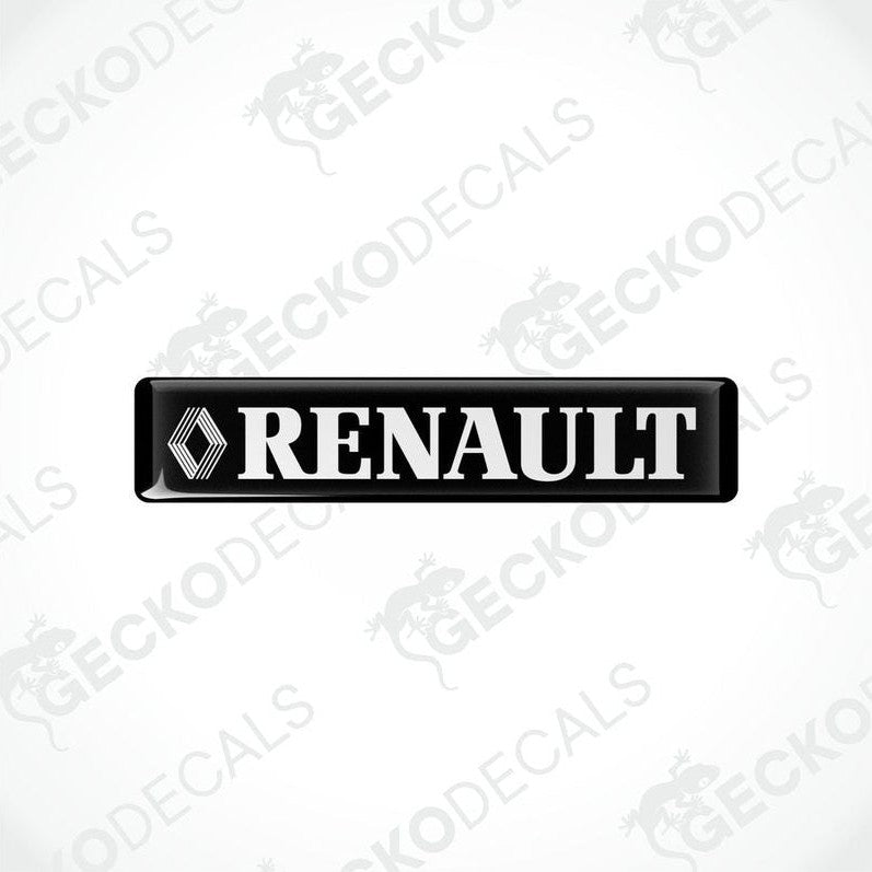  Black vinyl stickers with the word 'RENAULT' and a diamond logo design.