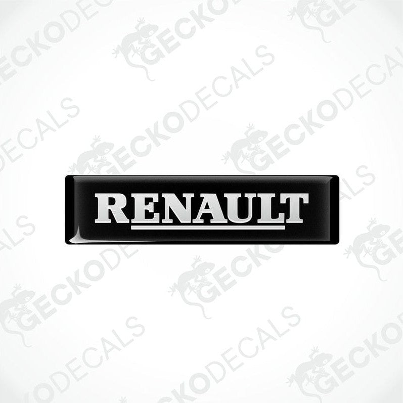 Black vinyl stickers with the word 'RENAULT' written in white.